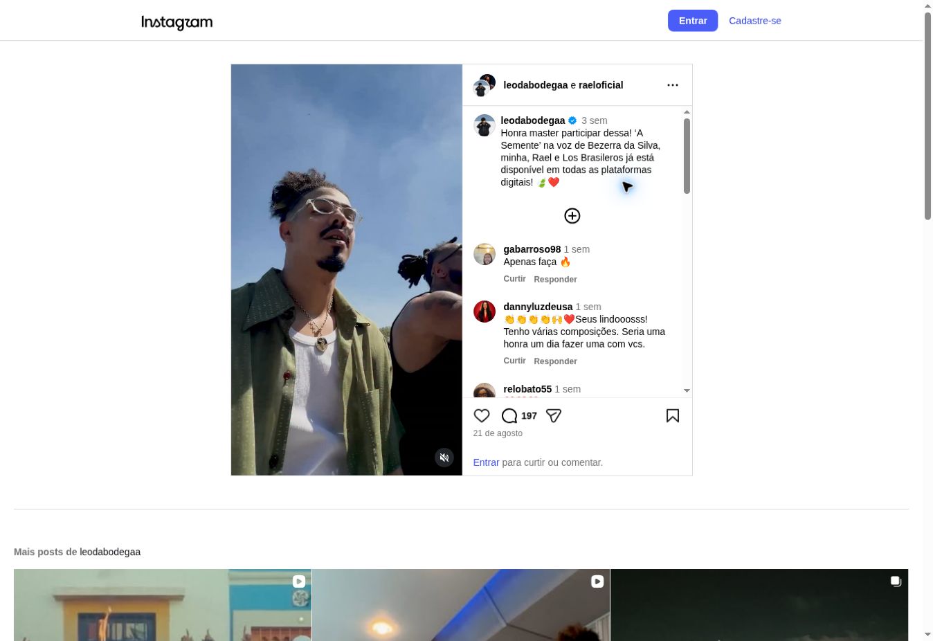 Rael e Léo dublando A Semente